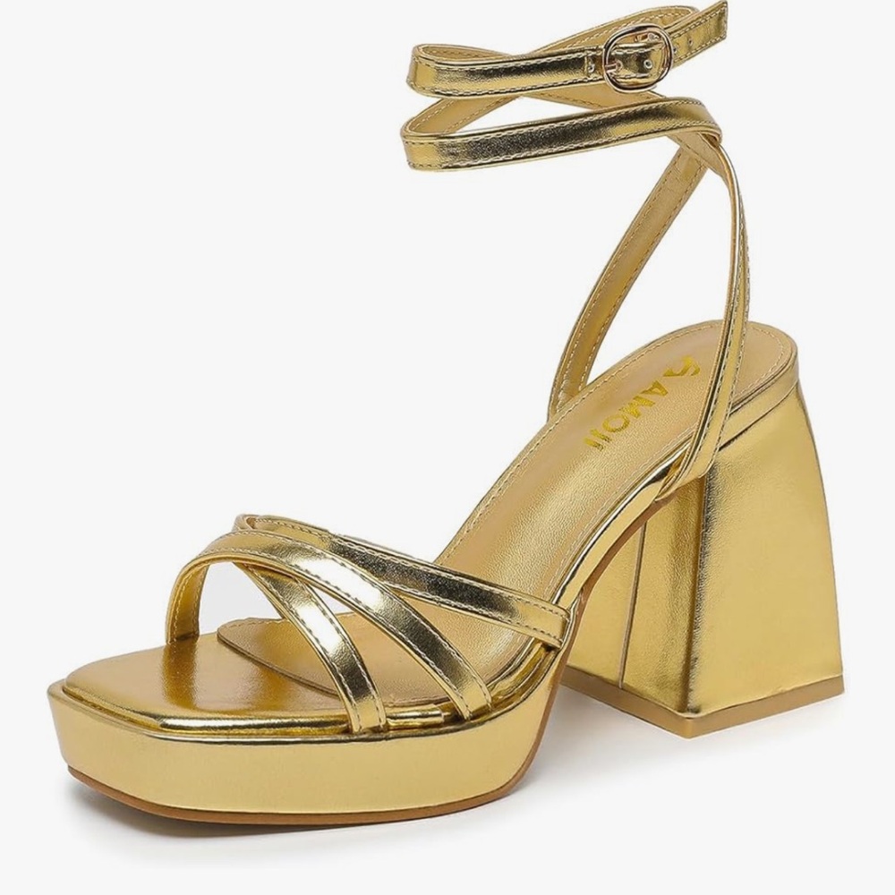 Stylish Gold Platform Sandals